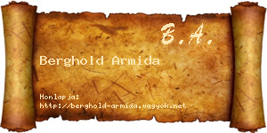 Berghold Armida névjegykártya
